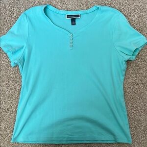 Karen Scott Women's Turquoise Top